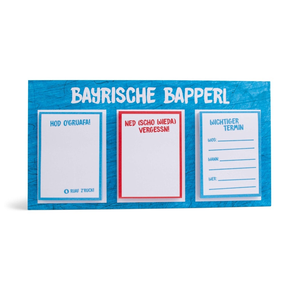 Sticky notes "Bavarian Bapperl"