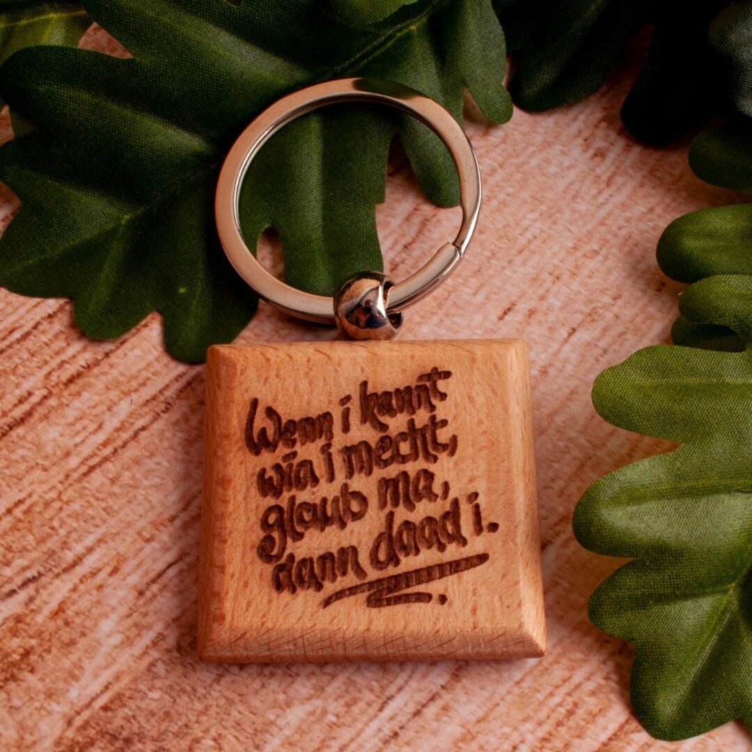Key Ring Wood With Engraving if I Know Etsy
