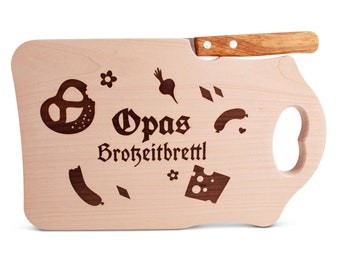 Brotzeitbrett "Opas Brotzeitbrettl" mit Messer