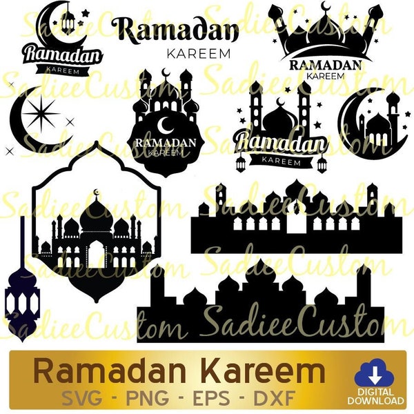 Fichiers SVG de Ramadan Kareem, décor de croissant de lune, cadeaux d’artisanat de Ramadan, Ramadan Moubarak, bannière de Ramadan, Ramadan EPS, lanterne, fichiers SVG