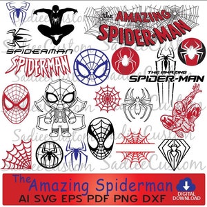 Spiderman Bundles, The Amazing Spiderman, png,pdf,dxf,eps, Marvel Geburtstagsgeschenke, Spiderman Handwerk, Spiderman Geburtstag
