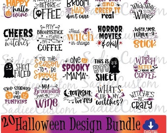 Halloween Shirt Design Bundle (svg, png, eps, dxf) (Digital Download)