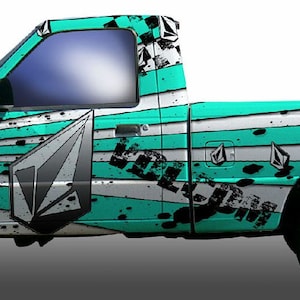Custom Vehicle Wraps,Truck Wraps,Commercial or Personal use, Teal Wraps, Volcom Design, PSD, Stars and Stripes,Car Wrap, Van Wrap,Truck Wrap