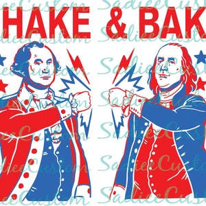 Shake and Bake, George Washington et Abraham Lincoln Design, Ricky Bobby Design, Talladega, SVG, EPS, PDF, George Washington, chemise Abe Lincoln image 2