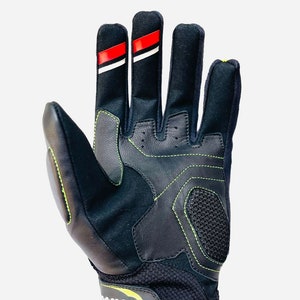 Gants courts de moto/gants de moto de sport d'été robustes de course en cuir confortables image 4