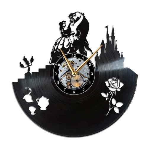 Beauty and the Beast Vinyl Record Wall Clock Disneyworld Wall Etsy