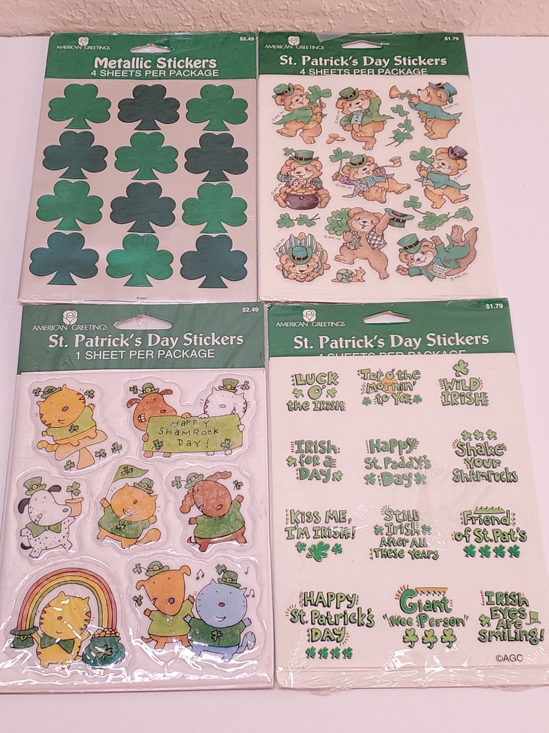 St American Greetings Vintage Stickers Adorable!! Patrick’s Day