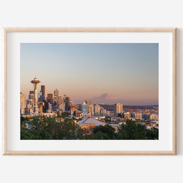 Seattle Cityscape, Fine Art Photography, Minimalist Print, Digital Download, Modern Print, Wall Print, Landscape, Home Decor, Wall Decor