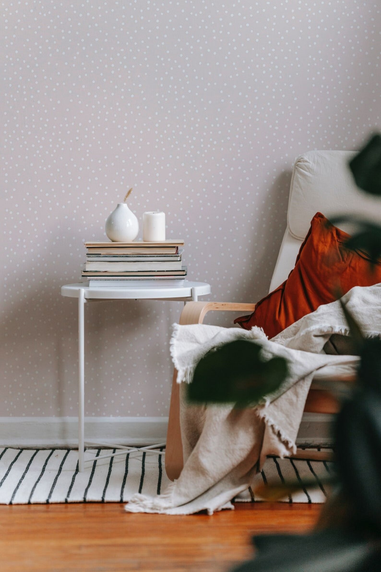 Pink & White Polka Dot Peel and Stick Wallpaper Removable Etsy