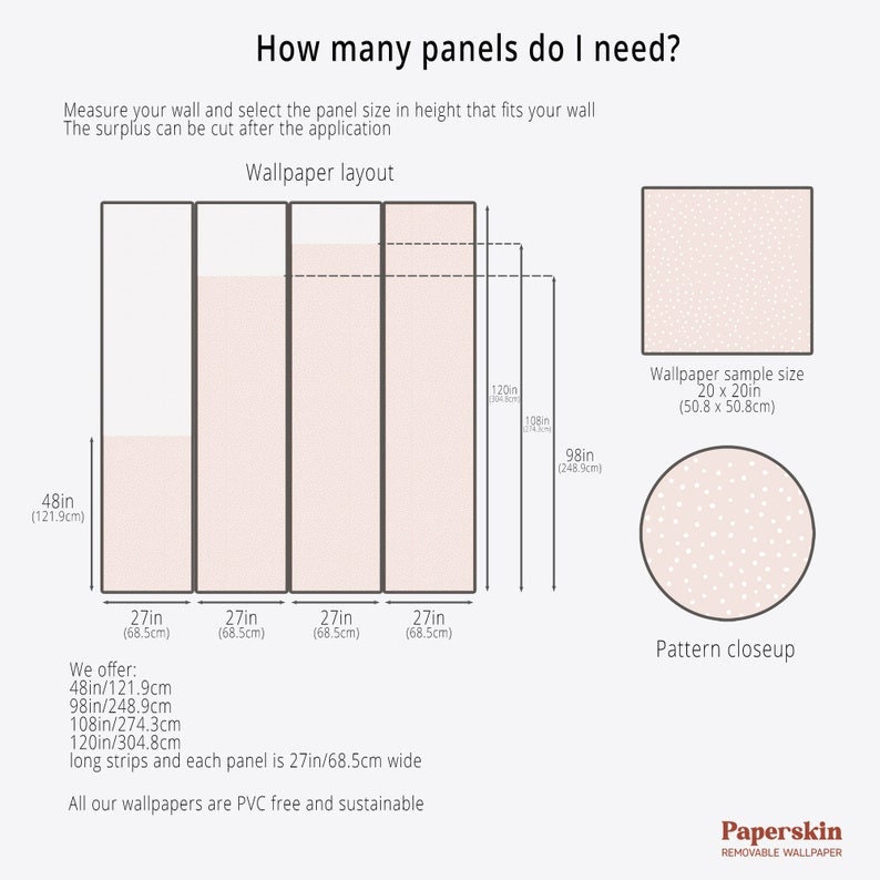 Pink & White Polka Dot Peel and Stick Wallpaper Removable Etsy