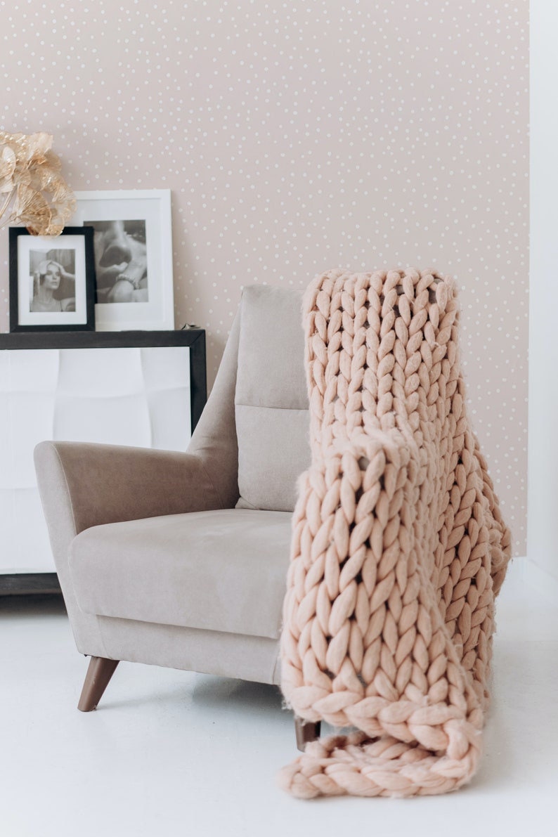 Pink & White Polka Dot Peel and Stick Wallpaper Removable Etsy