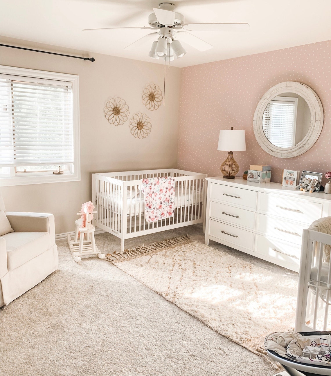 Pink & White Polka Dot Peel and Stick Wallpaper Removable Etsy