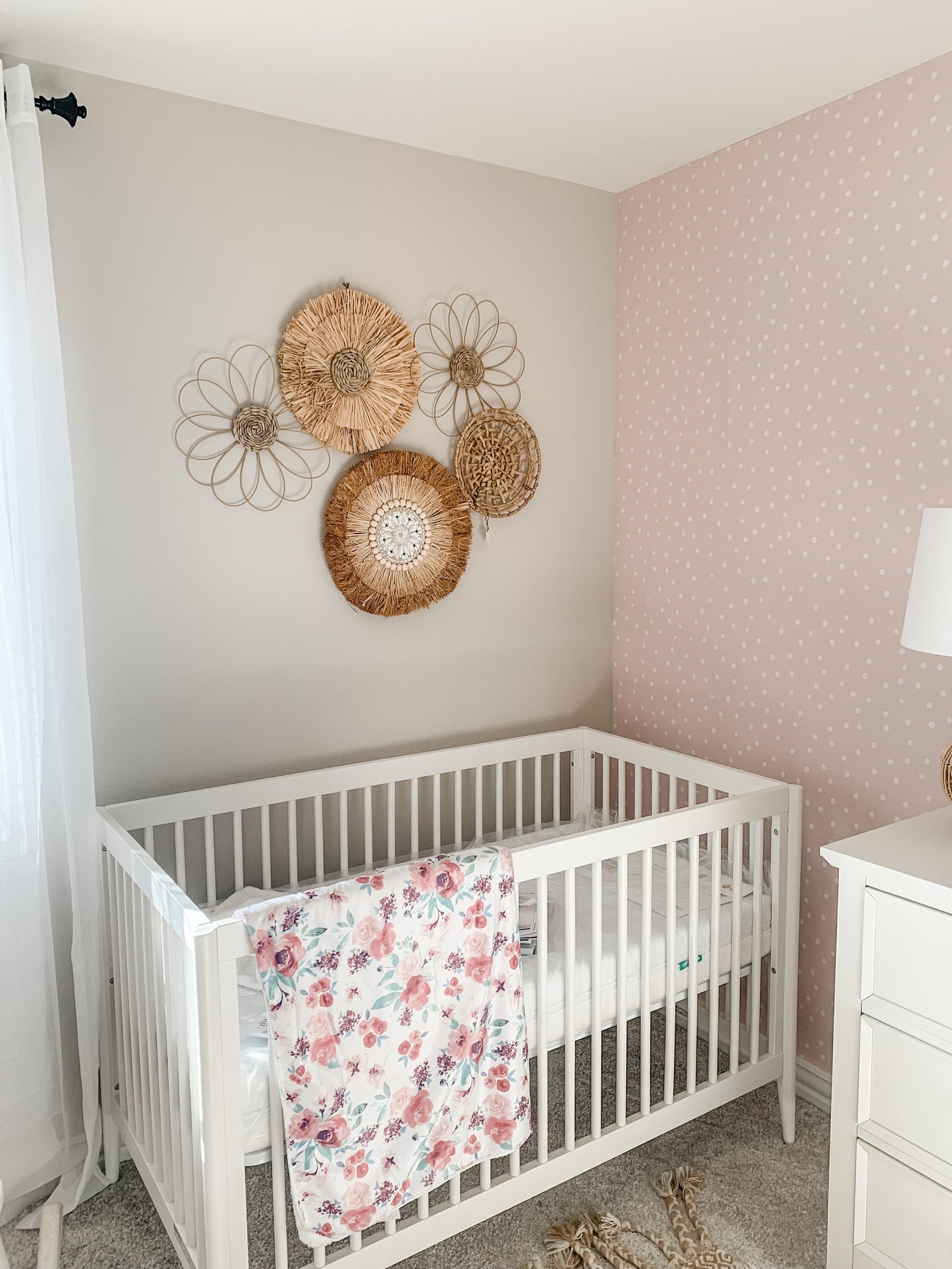 Pink & White Polka Dot Peel and Stick Wallpaper Removable Etsy