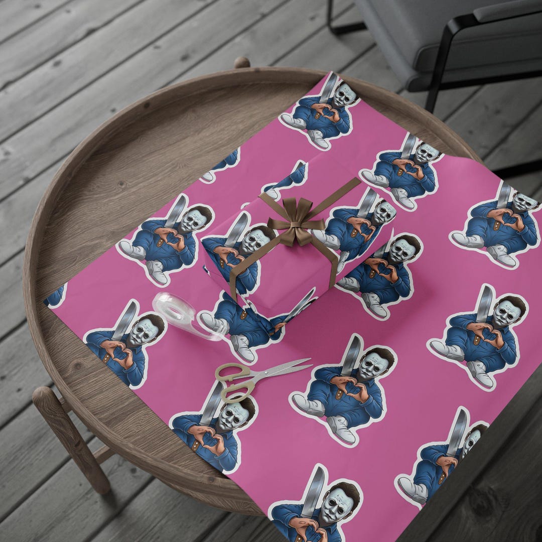 Horror Wrapping Papers, Michael Myers Anniversary Valentine's Gift Wrap ...