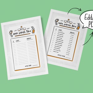 How To Earn Screen Time Editable Chart | Chore Chart for Kids & Teens