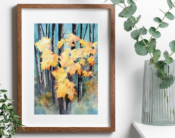 Original Fall Leaves Watercolor Painting – Muskoka Autumn Art