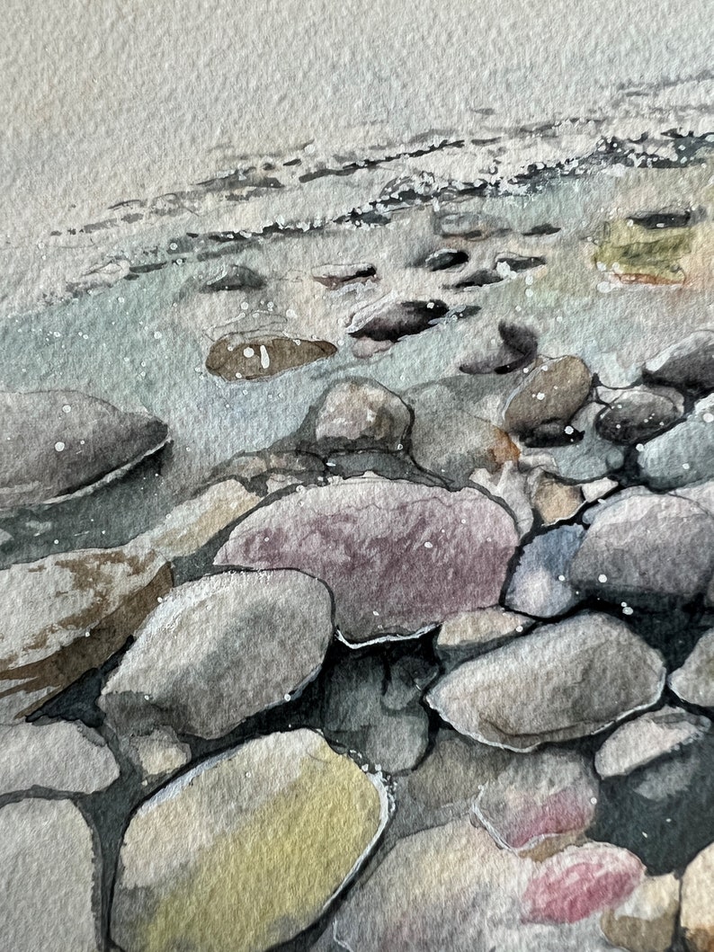 Water Painted Rocks PEBBLES TO ROCKS- Hand-painted, One of a Kind, Original Watercolor ...