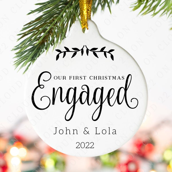 Engagement Ornament SVG, Engaged Ornament svg 2022, Couples Ornament, Engagement Christmas Keepsake Present Gift svg, Personalize,Custom,DIY