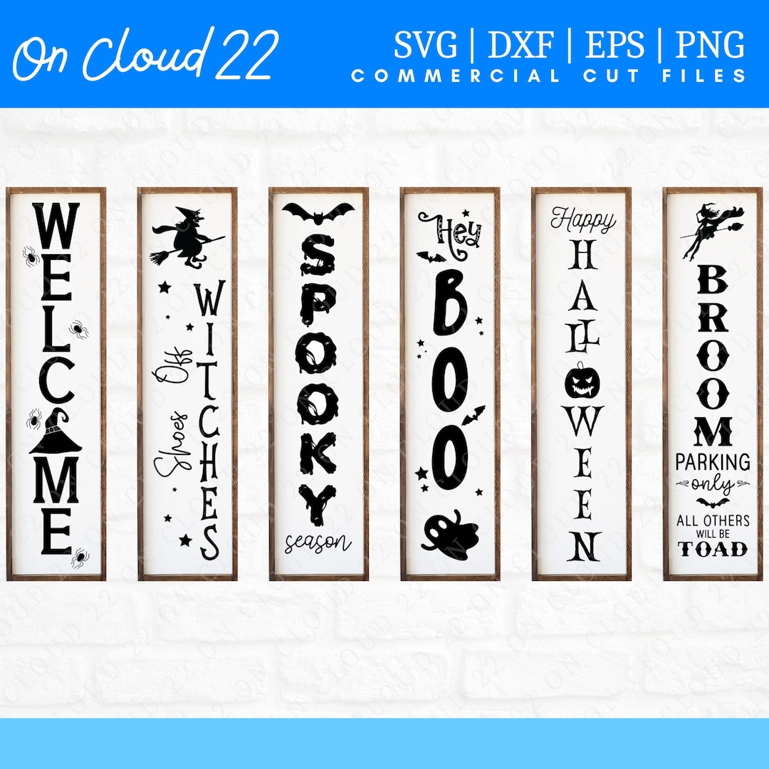 Halloween Porch Sign SVG Bundle Digital Halloween Vertical - Etsy Canada