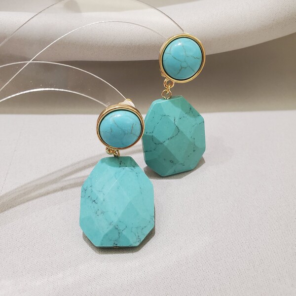 Turquoise Clip on Earrings Etsy