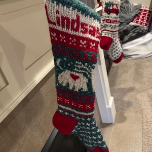 Calza di Natale tradizionale orso personalizzabile