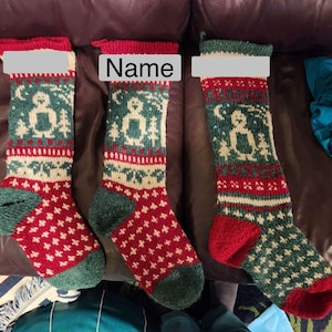 Calza di Natale tradizionale pinguino personalizzabile