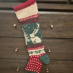 Calza di Natale tradizionale Coniglio personalizzabile