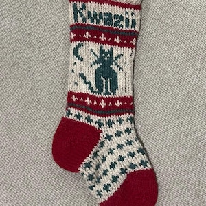 Calza di Natale tradizionale Gatto domestico personalizzabile