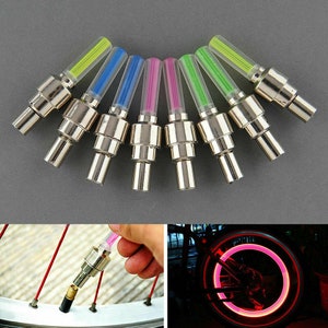 LED - neon - valve bicycle lights - wheel accessory - night safety - various colours