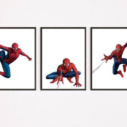 Superheroes Prints Spiderman Wall Art Boy Bedroom Decor Etsy