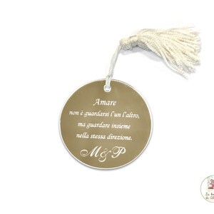 Kit of 10 round plexiglass placeholders with tassel
