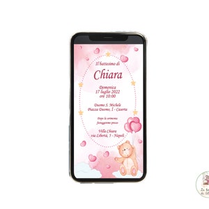 INVITO digitale Battesimo bimba, invito personalizzabile, invito festa, invito digitale, invito Whatsapp