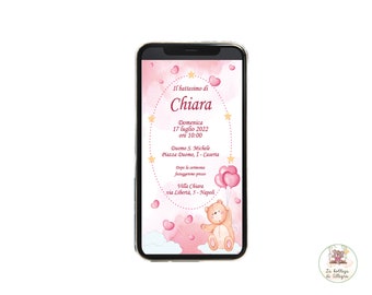 Digital INVITATION Baptism child, customizable invitation, party invitation, digital invitation, Whatsapp invitation
