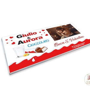 Barretta di cioccolato Kinder XXL personalizzata San Valentino