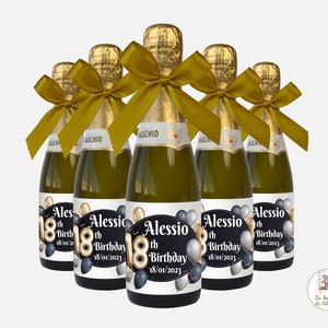 Bottiglietta di Prosecco con Etichetta Personalizzabile – Bomboniera COMPLEANNO 18 ANNI RAGAZZO