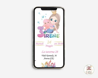 Digital INVITATION Birthday girl, customizable invitation, party invitation, digital invitation, Whatsapp invitation