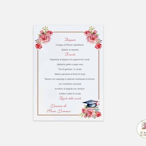 Menú de graduación