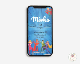 Digital INVITATION Baby birthday, customizable invitation, party invitation, digital invitation, Whatsapp invitation