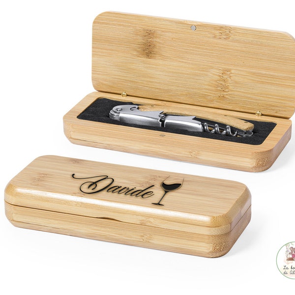 Corkscrew from the nature line with bottle opener and capsule cutter personalized with engraving