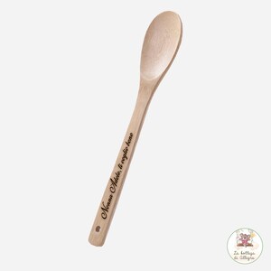 Cucchiaio in legno di bambù personalizzato con incisione, regalo per i nonni