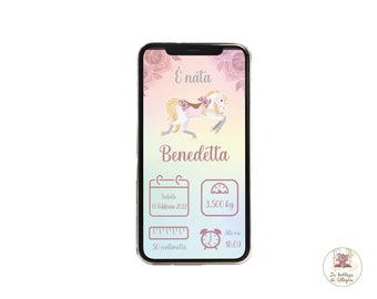 DIGITAL BIRTH ANNOUNCEMENT whatsapp, birth card, baby, baby, baby birth, girl