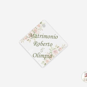 Kit 20 Tag quadrato per bomboniera
