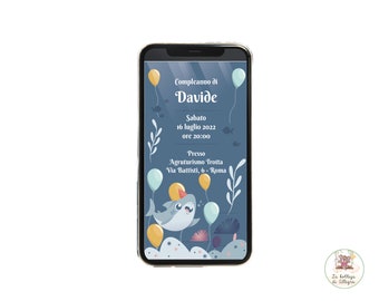 Digital INVITATION Birthday child, customizable invitation, party invitation, digital invitation, Whatsapp invitation