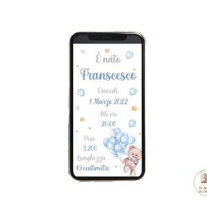DIGITAL BIRTH ANNOUNCEMENT whatsapp, birth card, baby, newborn, baby birth, baby