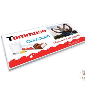 BARRETTA di cioccolato KINDER gigante XXL personalizzata Paggetto