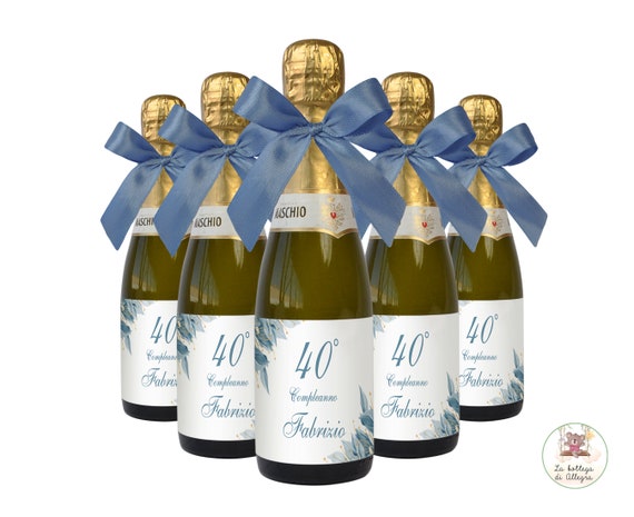 Bottiglietta di Prosecco con Etichetta Personalizzabile Bomboniera  COMPLEANNO 40 ANNI UOMO -  Italia