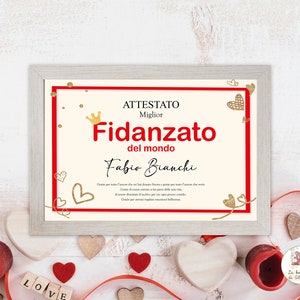 Attestato miglior Fidanzato del mondo