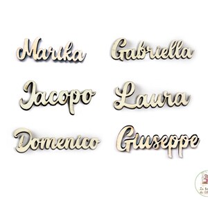 Kit 10 Segnaposto nome personalizzato in legno