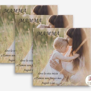 Tela con foto e dedica, regalo alla mamma