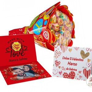 Bouquet di chupa chups 19 pezzi , Gusti Assortiti, Idea Regalo per SAN VALENTINO